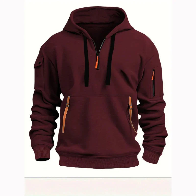 Men's Multiple Zipper Pockets Hoodie | Sports