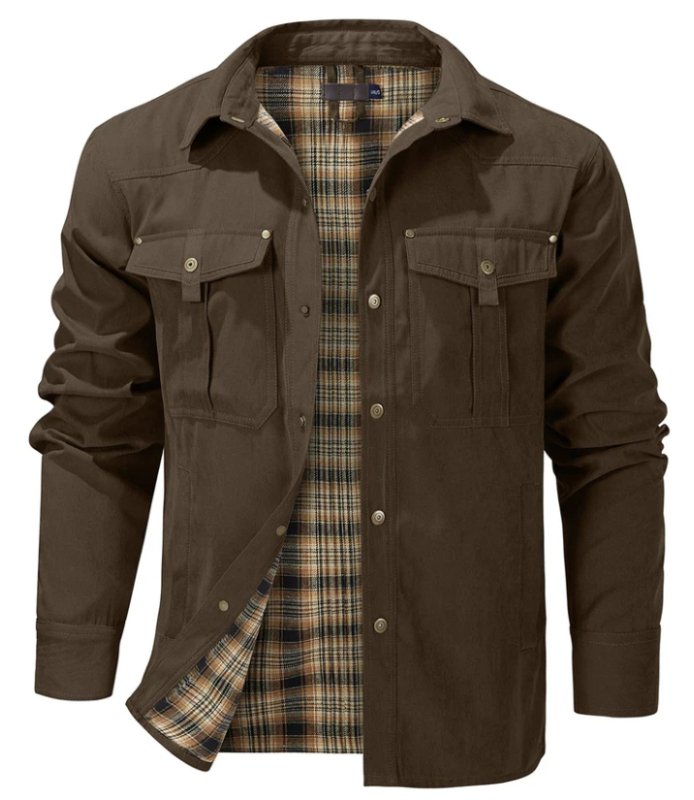 Men's Large Lapel Jacket | Plaid