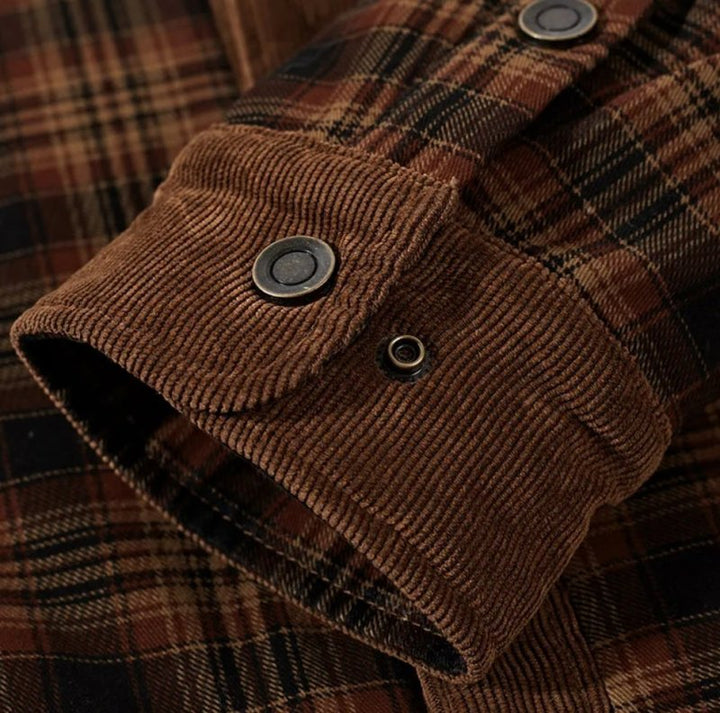 Men's Plaid Plus Velvet Jacket | Winter