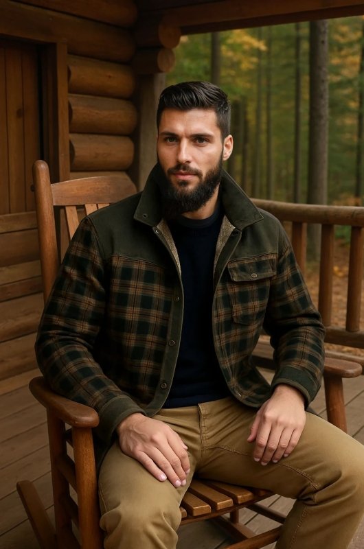 Men's Plaid Plus Velvet Jacket | Winter