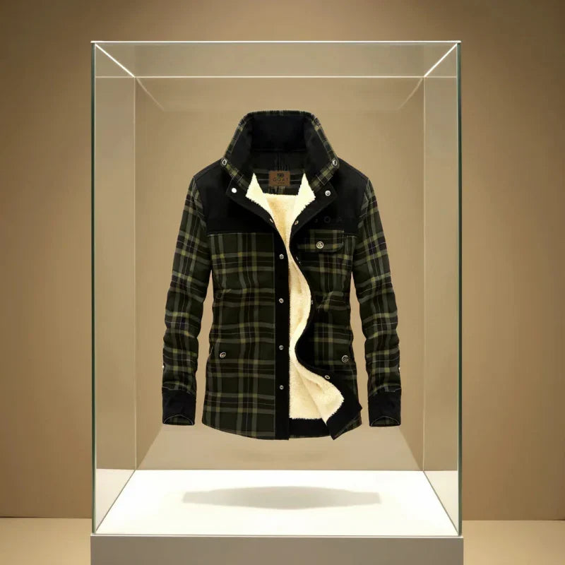 Men's Plaid Plus Velvet Jacket | Winter