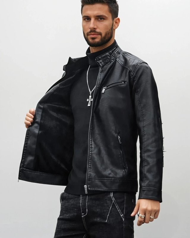 Men's Locomotive Leather Jacket | Winter