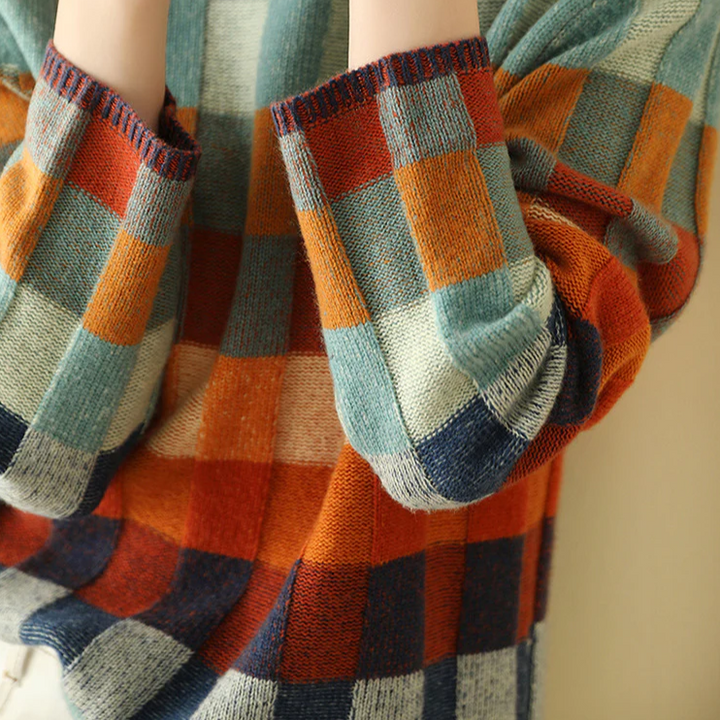 Women's Checked Sweater | Long