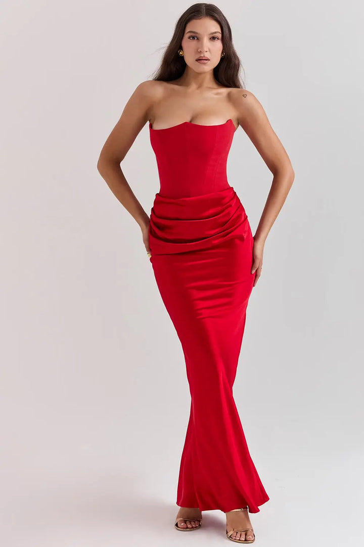 Women’s Strapless Corset Evening Dress | Maxi