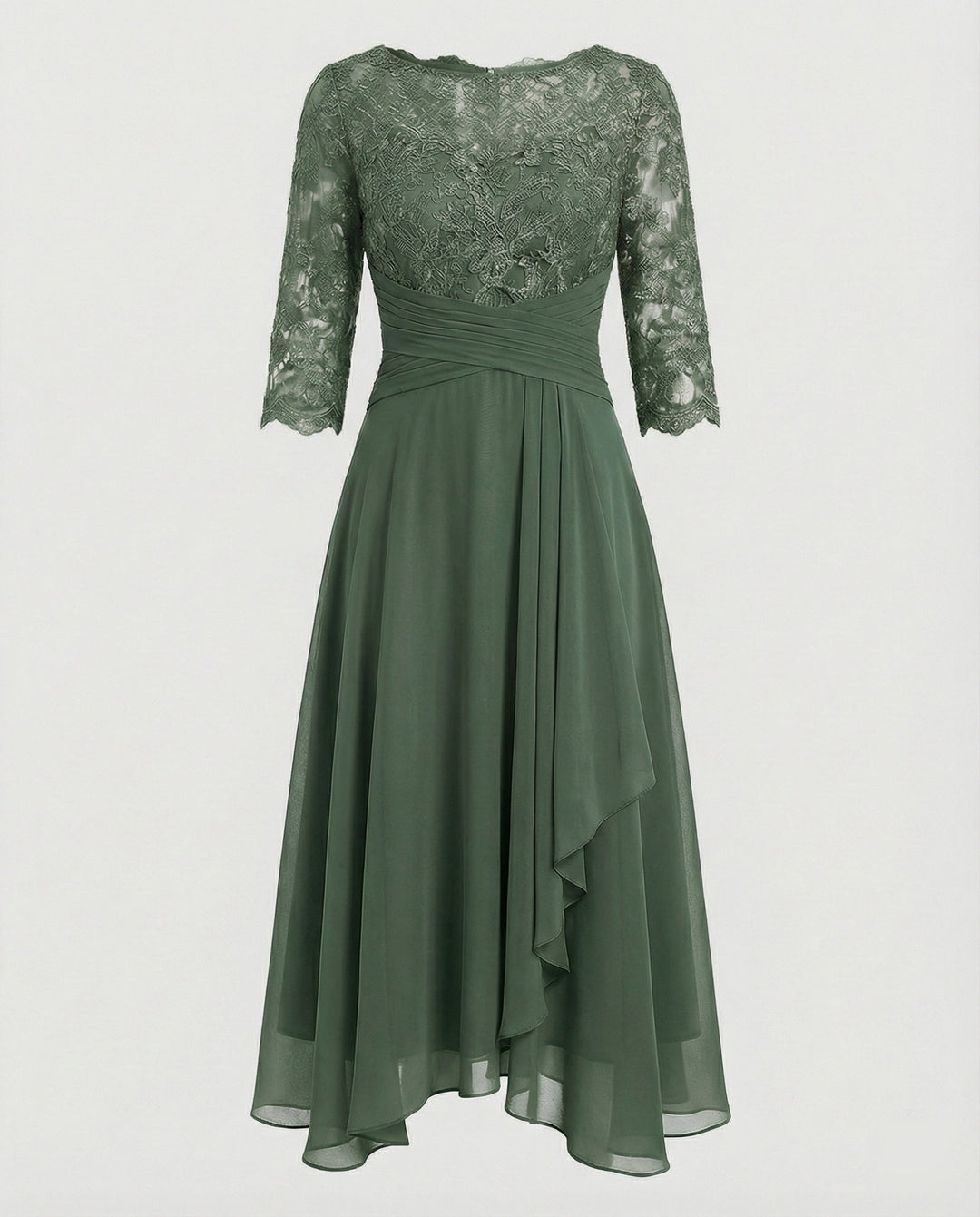 Women's Midi Evening Dress | 3/4 Sleeves