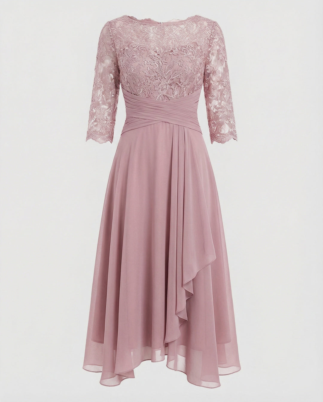 Women's Midi Evening Dress | 3/4 Sleeves