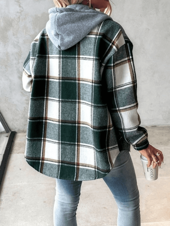 Women's Checked Winter Jacket | Long