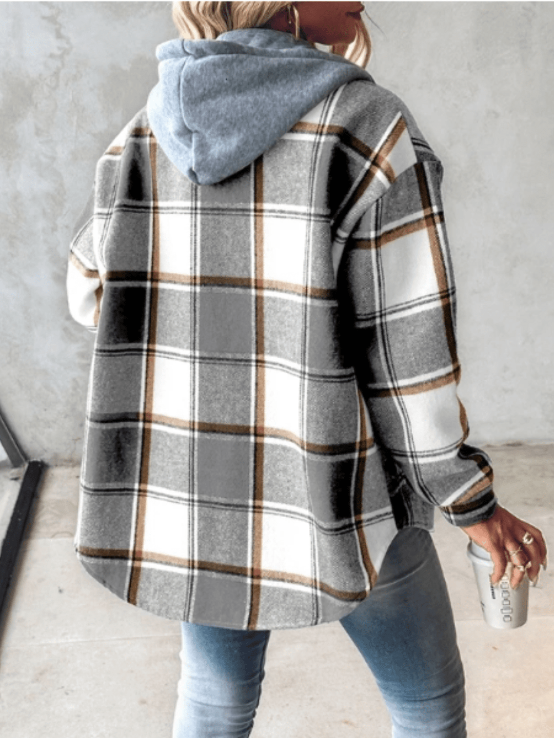Women's Checked Winter Jacket | Long