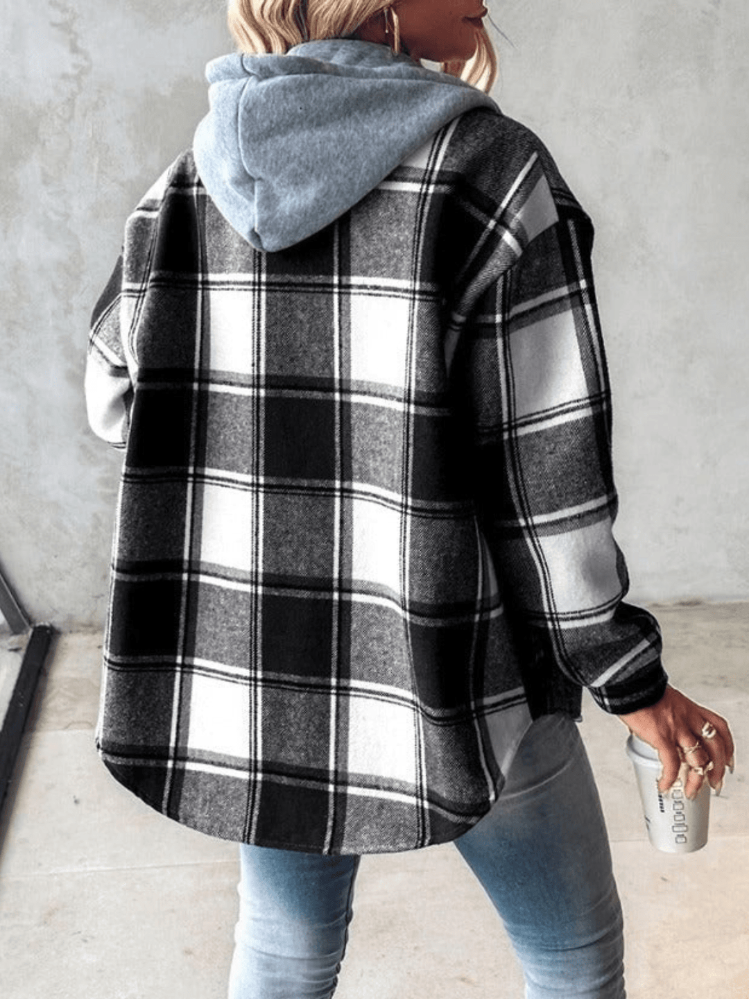 Women's Checked Winter Jacket | Long
