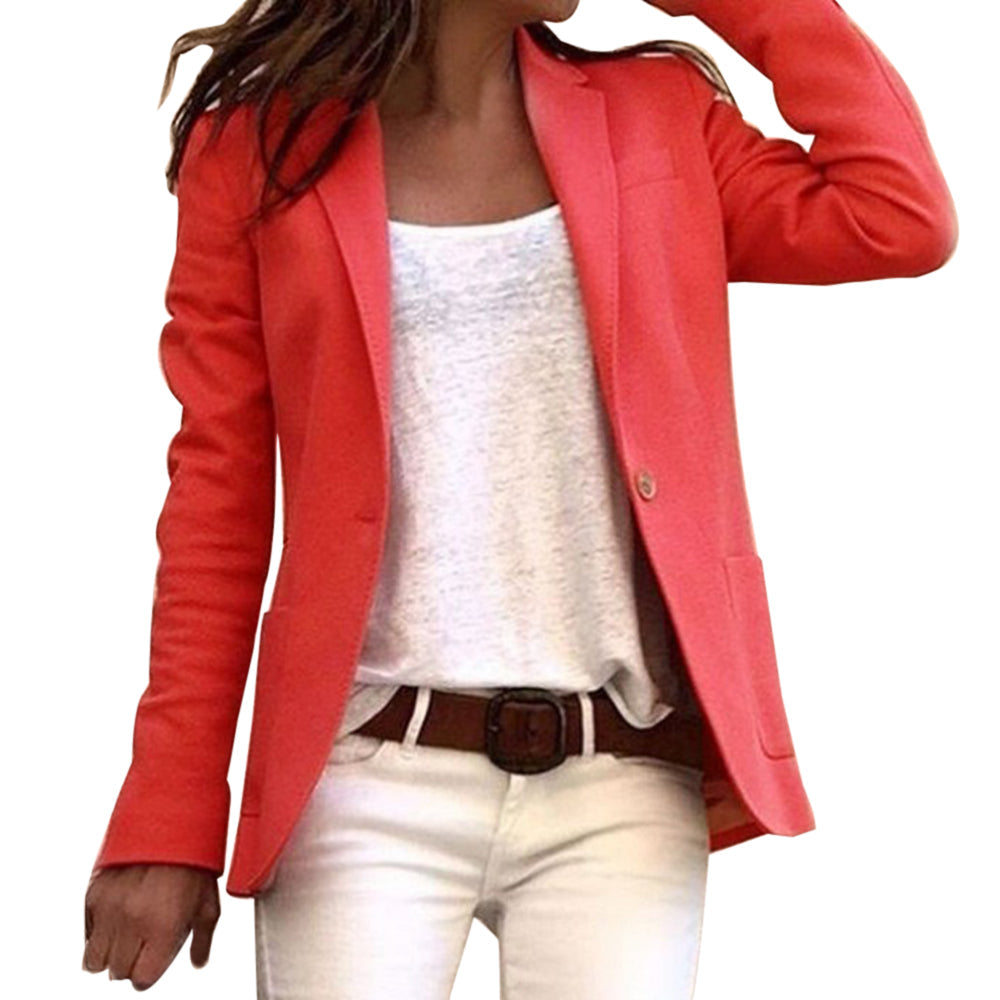 Women's Casual Slim Fit Blazer Jacket | Long Sleeves